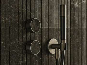 SPAGHETTI - 3 hole marble shower mixer with hand shower by Salvatori - view 2