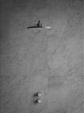 SPAGHETTI - 2 hole marble shower mixer with overhead shower by Salvatori - view 3