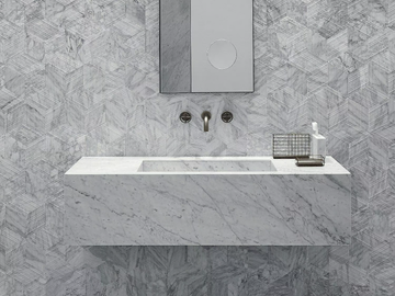 STILETTO - Wall-mounted rectangular marble washbasin by Salvatori - view 2