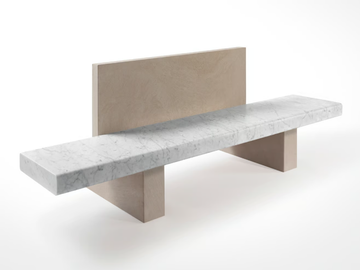 SPAN - Marble bench with back by Salvatori - view 2