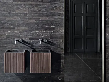 ADDA - Wall-mounted square washbasin by Salvatori - view 2