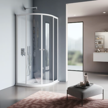 AMERICA - Corner semicircular shower cabin with tray by Samo - view 3