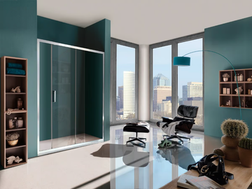CEE ART - 2 places tempered glass shower cabin with sliding door by Samo - view 3