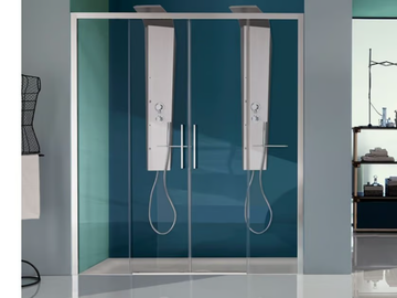 EUROPA SP - Corner shower cabin with hinged door with tray by Samo - view 2