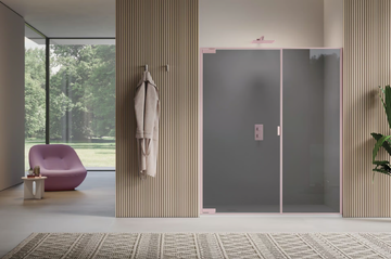 PYXIS - Pivoting hinged door with fixed wall in line only for niche by Samo - view 3