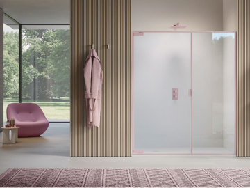 PYXIS - Pivoting hinged door with fixed wall in line only for niche by Samo - view 2