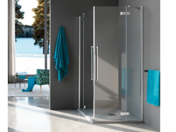 ZENITH - Corner tempered glass shower cabin with hinged door by Samo - view 2