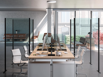 HALT COVID - Glass office screen / protective barrier by Samo - view 2