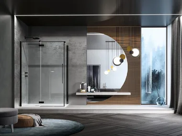 ZENITH - Tempered glass shower cabin with hinged door by Samo - view 2