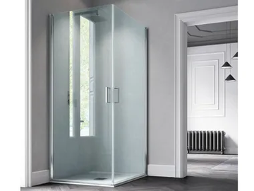 POLARIS - Corner rectangular tempered glass shower cabin with hinged door by Samo - view 2