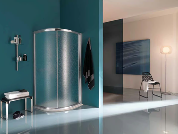 AMERICA - Corner semicircular shower cabin with tray by Samo - view 2