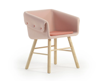 COLLAR - Fabric easy chair with armrests by Sancal - view 2