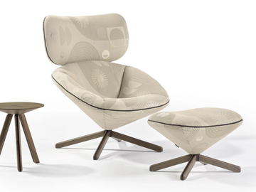 TORTUGA - Fabric armchair with headrest with 4-spoke base by Sancal - view 2