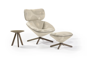 TORTUGA - With 4-spoke base fabric footstool by Sancal - view 3