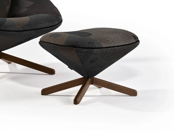 TORTUGA - With 4-spoke base fabric footstool by Sancal - view 2
