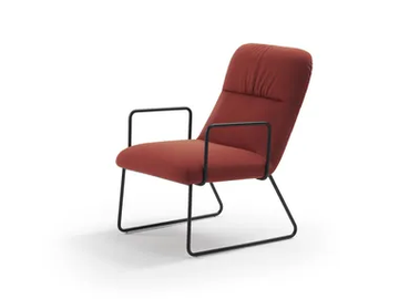ELLE - Sled base fabric armchair with armrests by Sancal - view 2