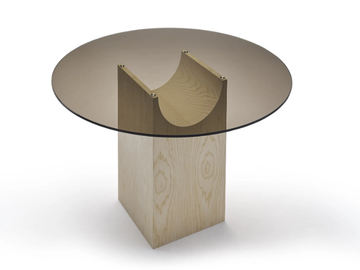 VESTIGE - Round wood and glass table by Sancal - view 2