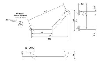 110-I - Fixed L-shaped steel grab bar by Saniline - view 3