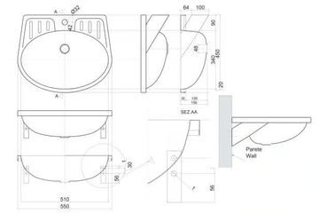 2010 - Oval single stainless steel washbasin by Saniline - view 3