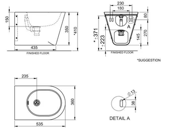 2055 - Wall-hung stainless steel bidet by Saniline - view 3