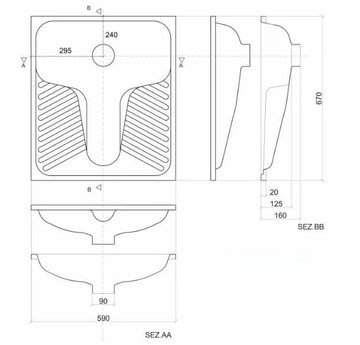 2070 - Stainless steel squat toilet by Saniline - view 3