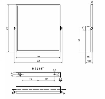 350N - Tilting rectangular framed mirror by Saniline - view 3
