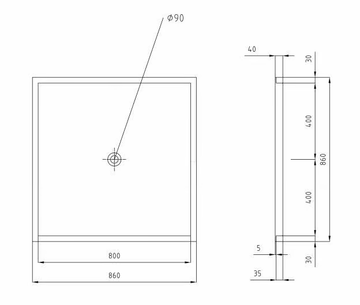 480N/490N - Flush fitting square shower tray by Saniline - view 3