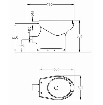 BASIC - Floor mounted Vitreous China toilet for disabled by Saniline - view 3