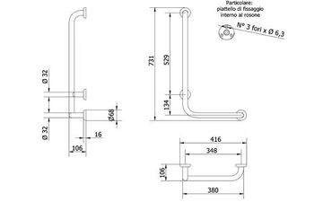 MAS/MAD-NX - Stainless steel grab bar by Saniline - view 3