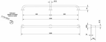 M120-I - Fixed steel grab bar by Saniline - view 3