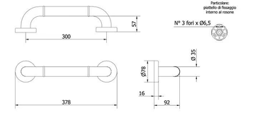 M30/45/60/90-NY - Fixed extruded aluminium grab bar by Saniline - view 3