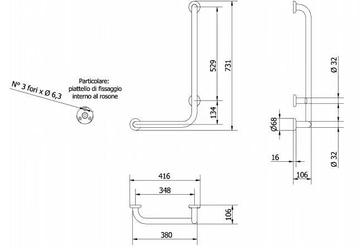 MAD-I - Fixed vertical steel grab bar by Saniline - view 3
