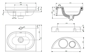 MINIMÈ - Oval porcelain washbasin for children by Saniline - view 3