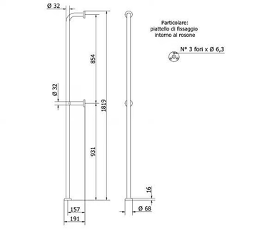 330-I - Vertical fixed steel grab bar by Saniline - view 3