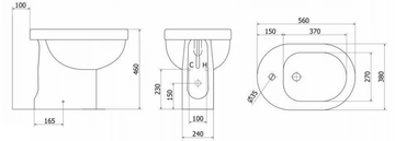SENIOR 46 - Ceramic bidet with overflow by Saniline - view 3