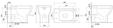 STYLE 47 - Floor mounted Vitreous China toilet for disabled by Saniline - view 3