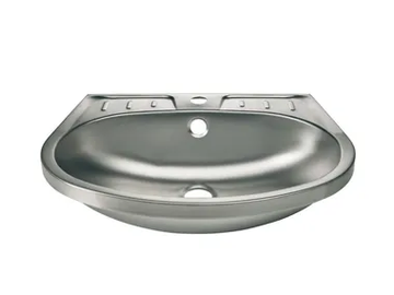2010 - Oval single stainless steel washbasin by Saniline - view 2