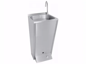2095 - Freestanding rectangular single stainless steel washbasin by Saniline - view 2