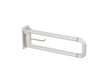 640/840-NY - U-shaped folding extruded aluminium grab bar with paper holder by Saniline - view 2