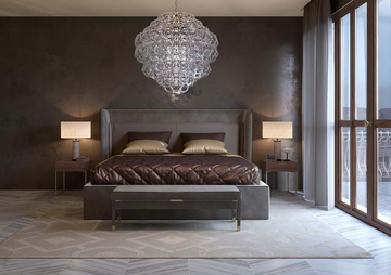 DIVINA - Leather double bed with upholstered headboard by Scandal - view 3