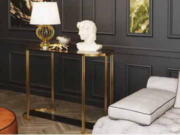 MOON - Metal console with Macassar ebony shelves by Scandal - view 2