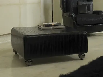 SOLITARIO - Square leather pouf by Scandal - view 2