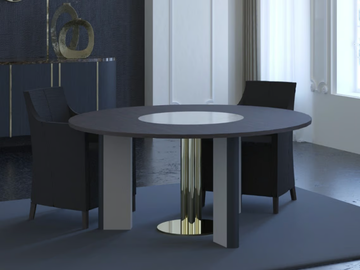 MOON - Round wood and glass table by Scandal - view 2