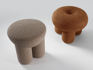 DOUGLAS - Round fabric pouf by Secolo - view 3