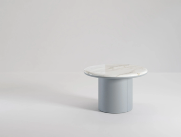 GEMINI - Round marble coffee table with leather base by Secolo - view 3