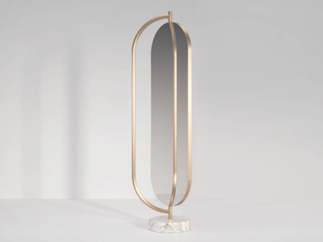 GIOVE - Freestanding swivel oval marble mirror by Secolo - view 2