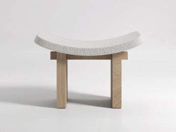 NARA - Upholstered fabric stool by Secolo - view 3
