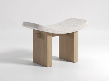 NARA - Upholstered fabric stool by Secolo - view 2