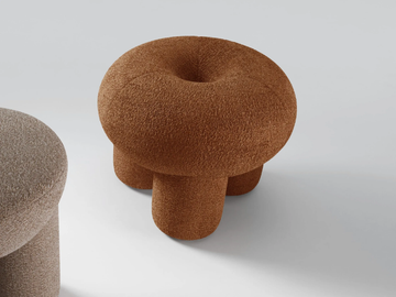OLLIE - Round fabric pouf by Secolo - view 2