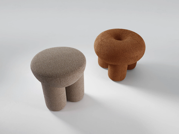 OLLIE - Round fabric pouf by Secolo - view 3